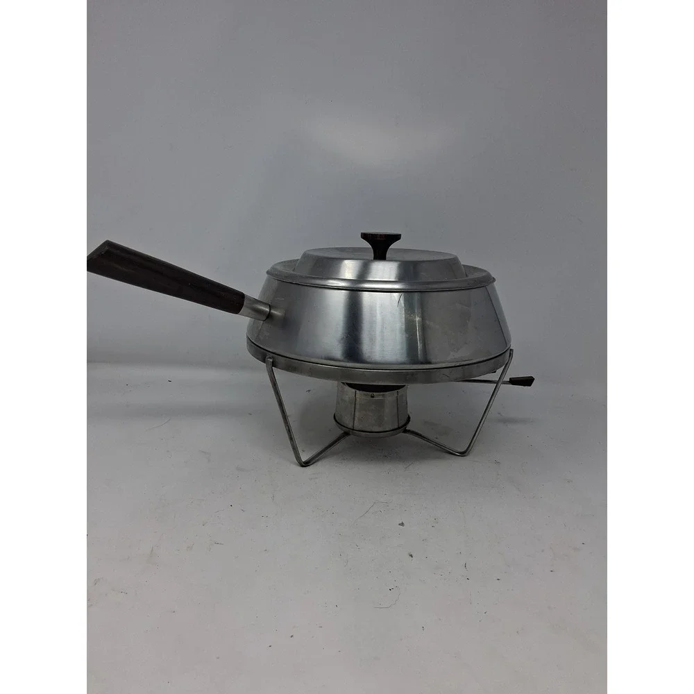 Vintage Alessi International Stainles Italy 4096 Fondue Pot Chafing Dish Set MCM